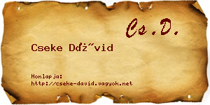 Cseke Dávid névjegykártya