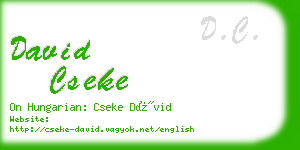 david cseke business card